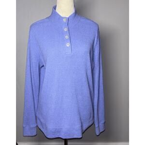 Lands' End Women's V-Neck Sweater Soft, Purple, Long Sleeve, Size Large (14-16)